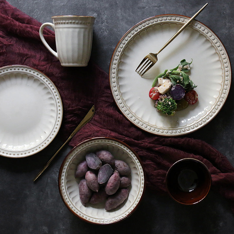 Relief Ceramic Tableware For Western Food