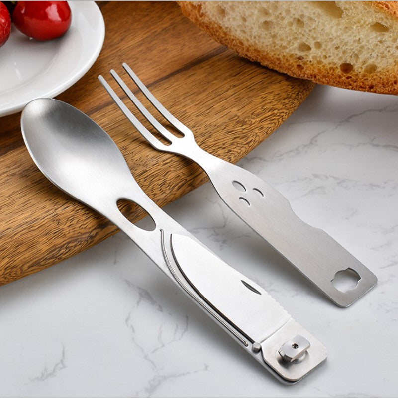 Portable Combination Tableware Western Food Fork Knife Spoon Environmental Knife And Fork School Canteen Tableware Outdoor Spoon